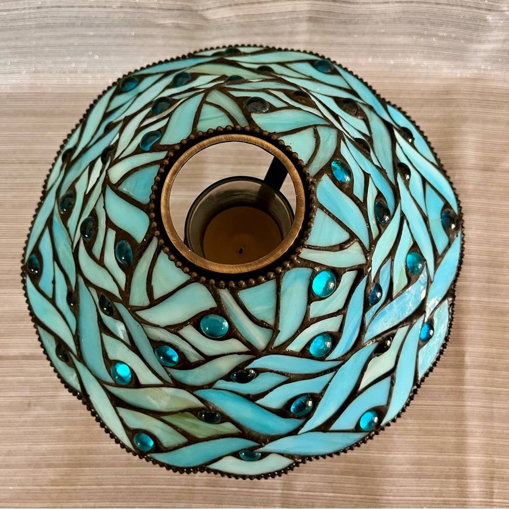 PartyLite Spring Water Candle Holder Lamp Tiffany Style Stained Glass - Picture 10 of 14